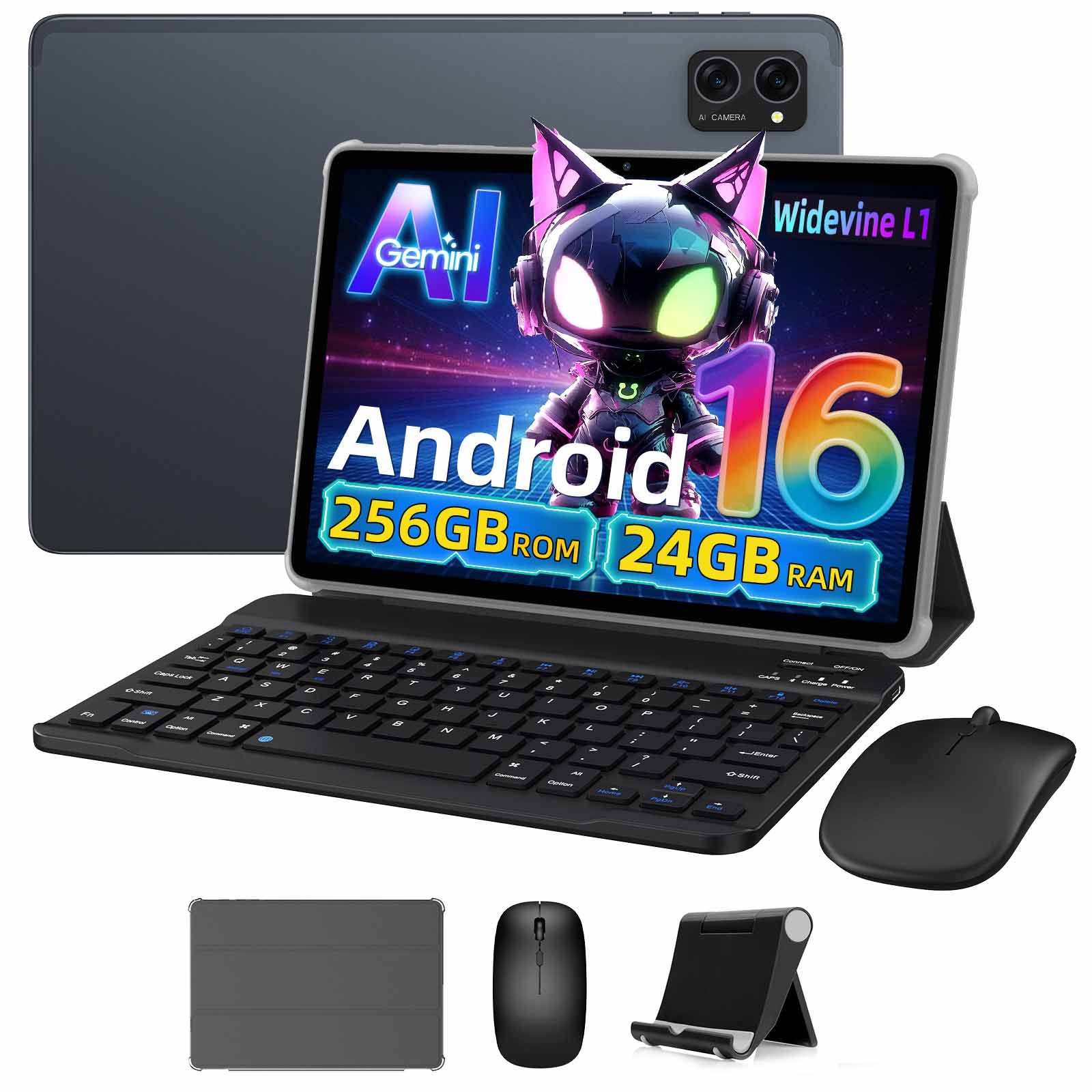 16 Tablet With Keyboard, Mouse, Protective Case - Ai, 24gb + 256gb Rom (2tb Tf Expansion), 5g Wifi, Bluetooth 5.0, Dual Camera