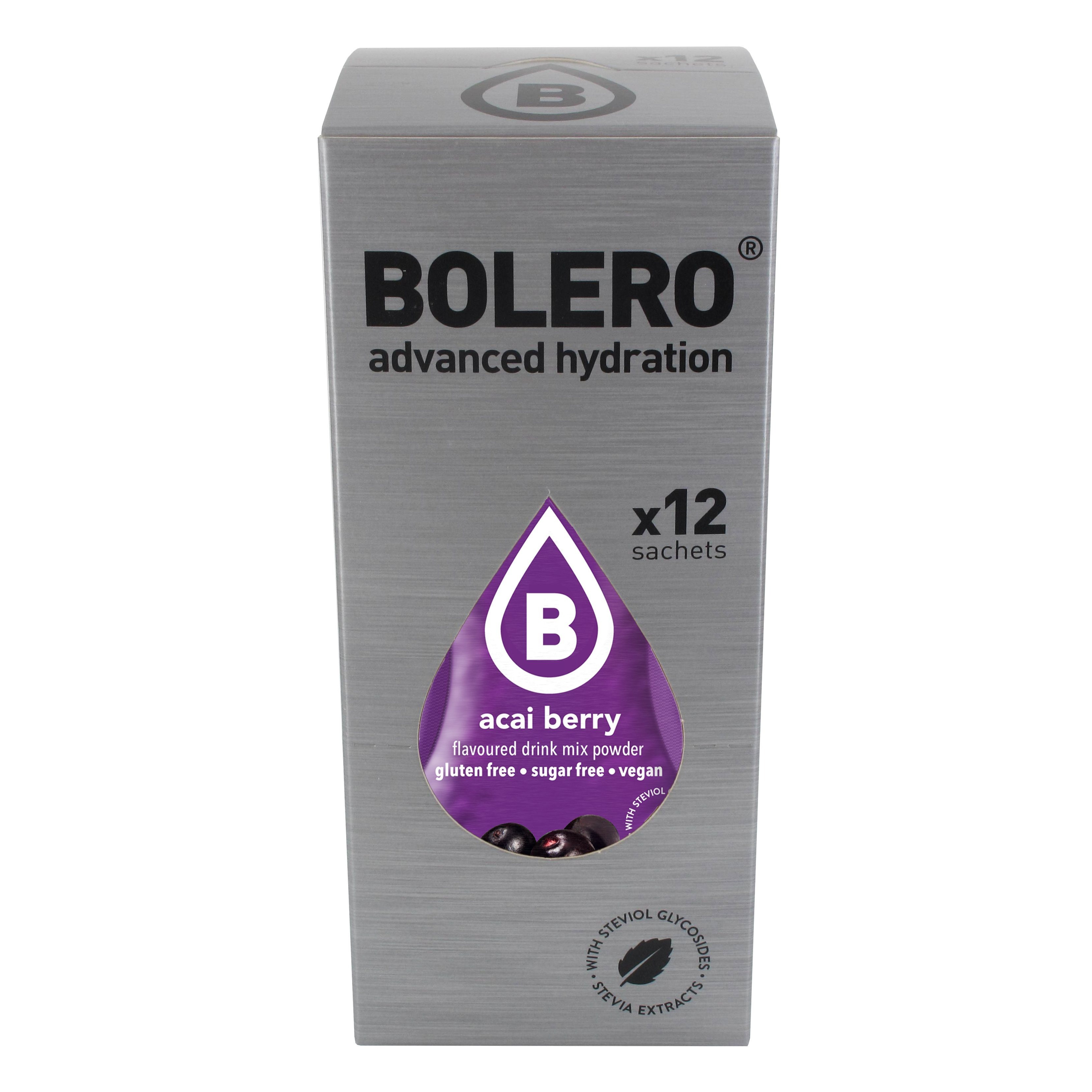 Image of Bolero Drink Powder With Acai Berry Flavor, Sugar-free, 12 Sticks Of 3g Each (=36g)