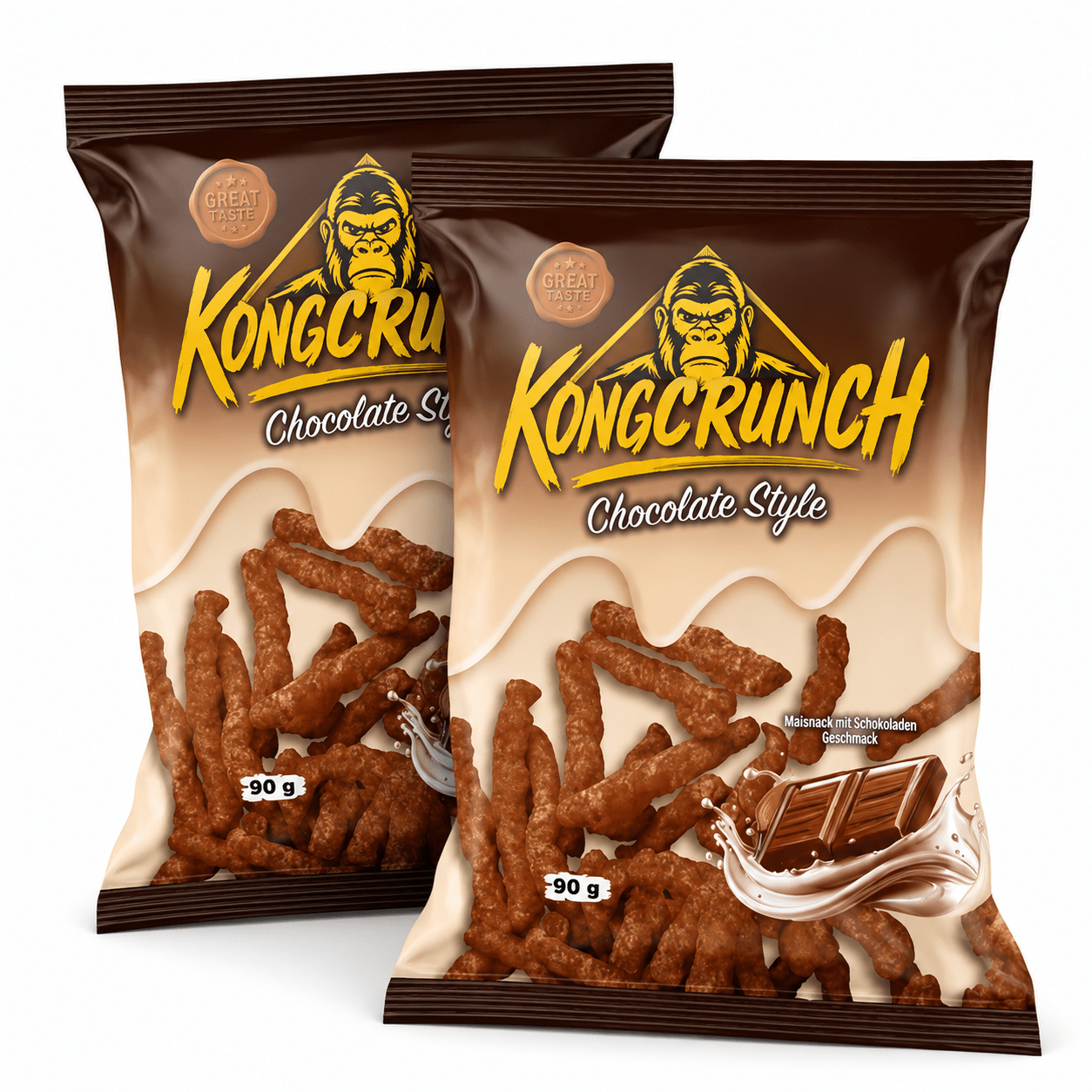 Kongcrunch Chocolate Style 2 X 90 G - Potato Chips With Chocolate Flavor - 180 G Double Pack