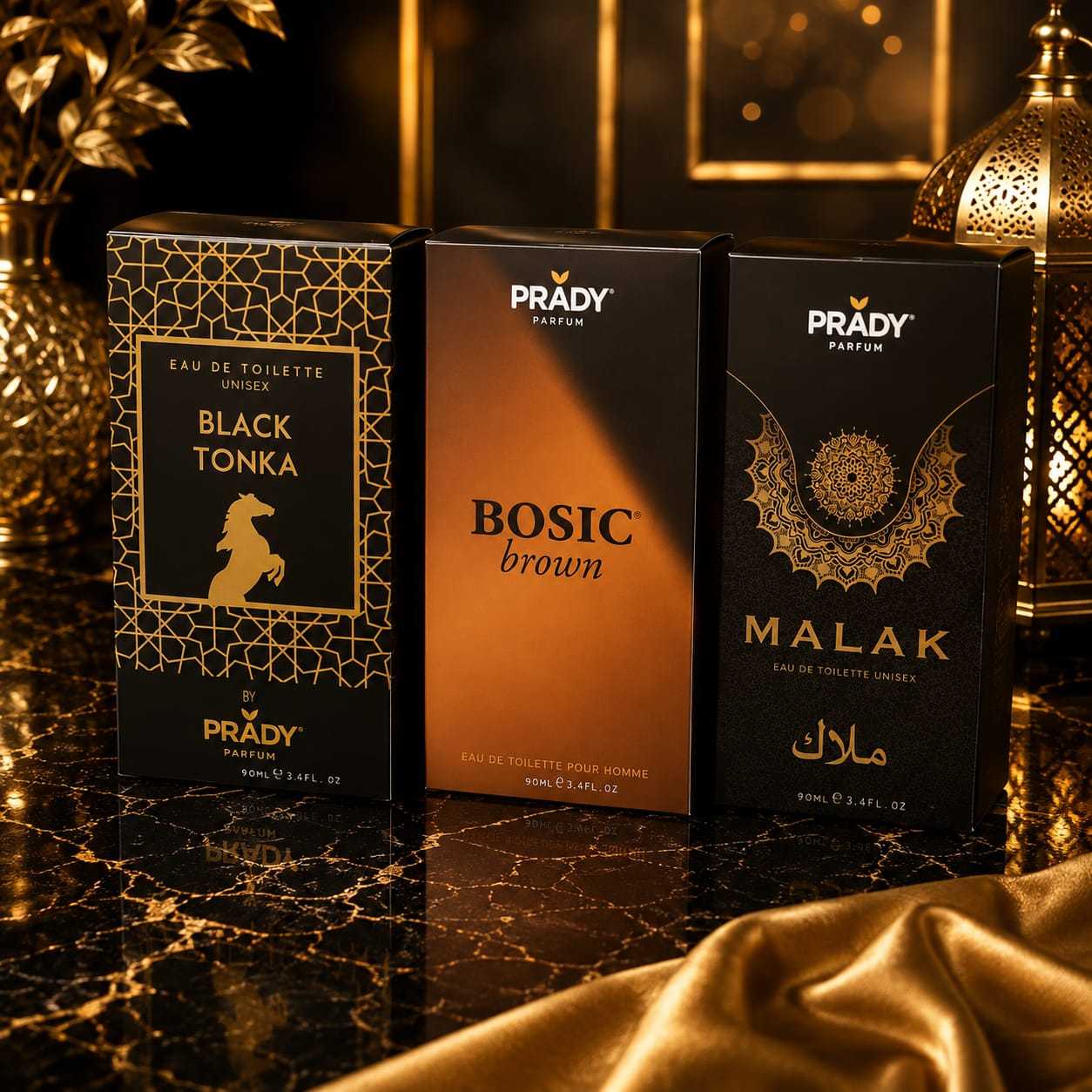 TEMU Pack de 3 perfumes de 90 ml compuesto por Black , Brown y . Una selección de masculinas y unisex con aromas intensos, elegantes