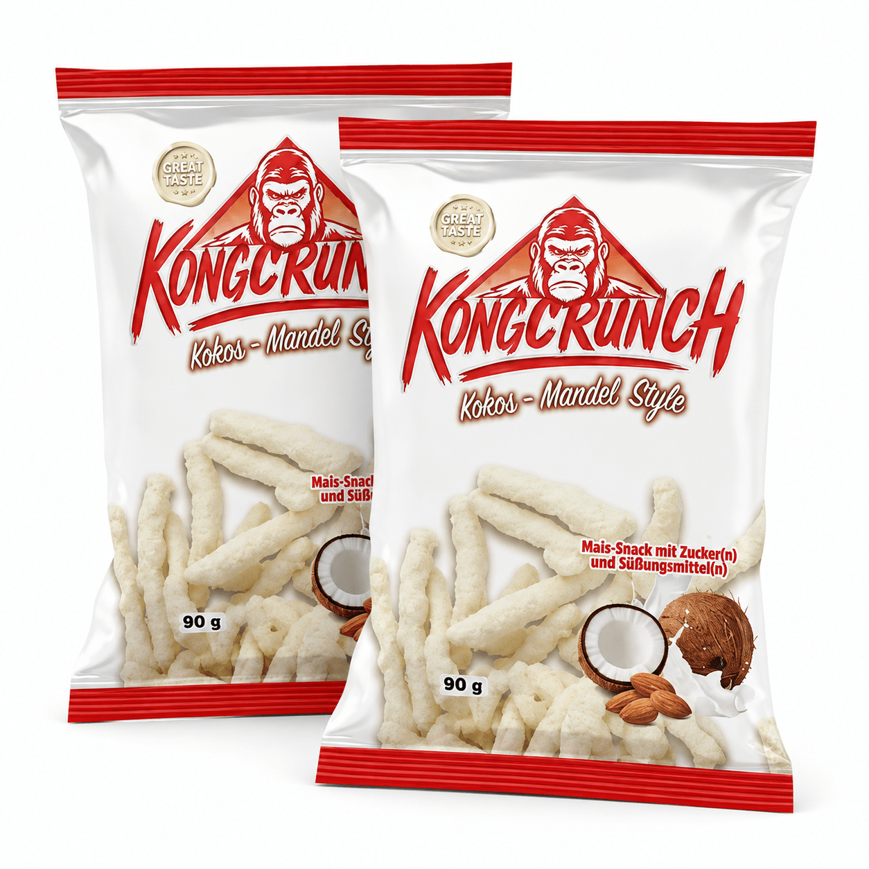 Image of King Crunch Coconut-almond Style 2 X 90 G - Potato Chips With Coconut & Almond Flavor - 180 G Double Pack