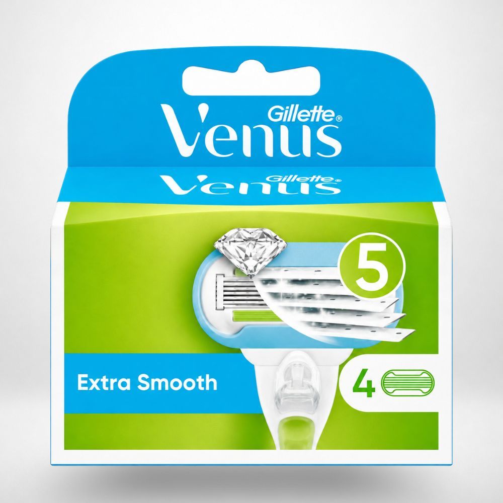 Image of Gillette Venus Extra – 4 Refills For Women – 5 With Lubricating Strip – Official, Authentic, And New Replacement