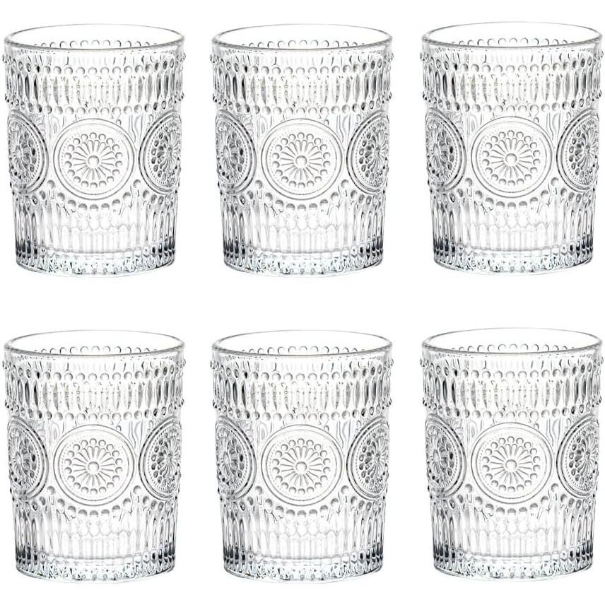 TEMU Set 6 Bicchieri in Vetro 320 ml �� Bicchieri Trasparenti con Elegante �� Vetro Resistente Lavabile in Lavastoviglie