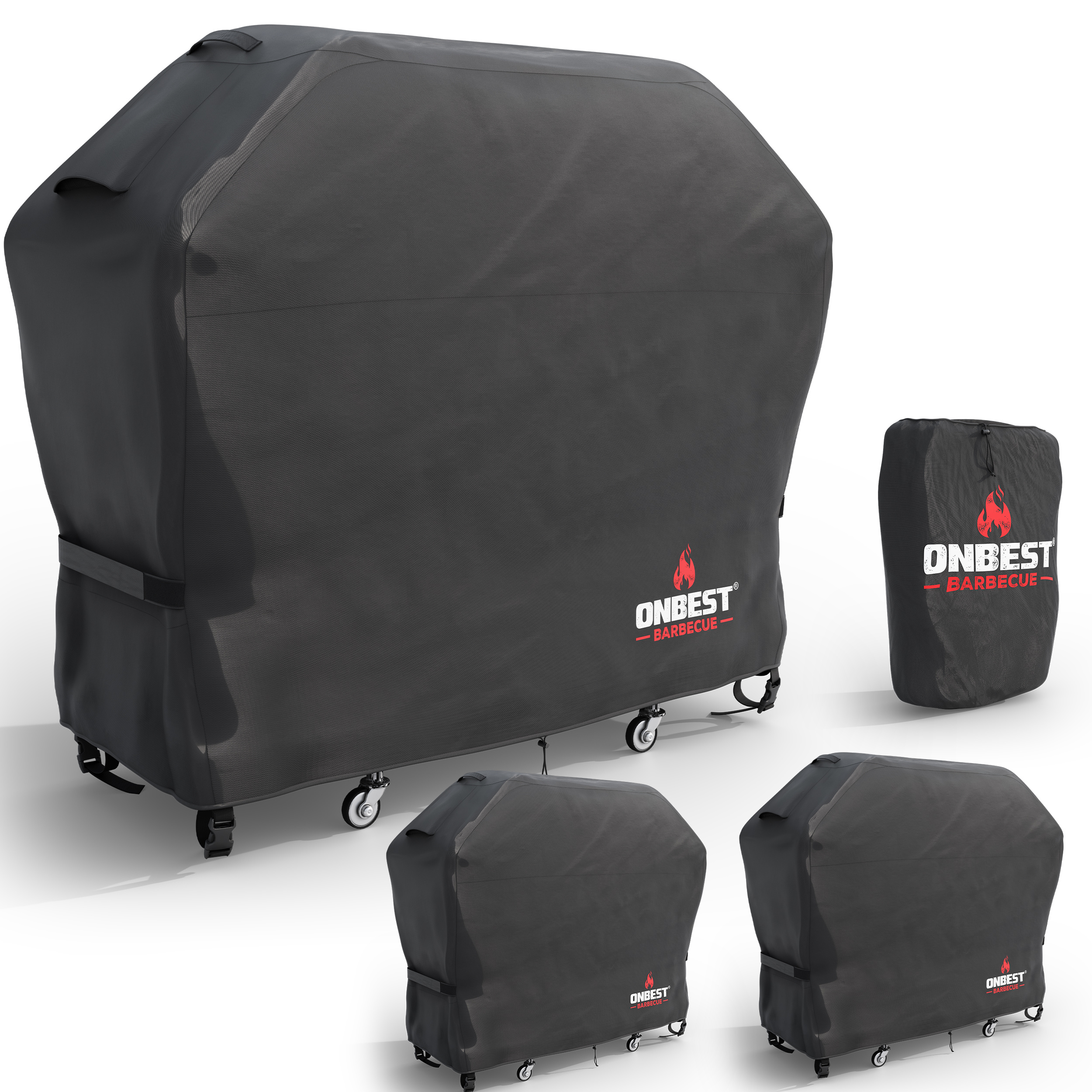 Image of Weatherproof Grill Cover In 3 Sizes – Grill Protective Of 600d Oxford Fabric, Waterproof And Uv-resistant, With Fasteners, Drawstring, Ventilation Holes, And Carrying Bag