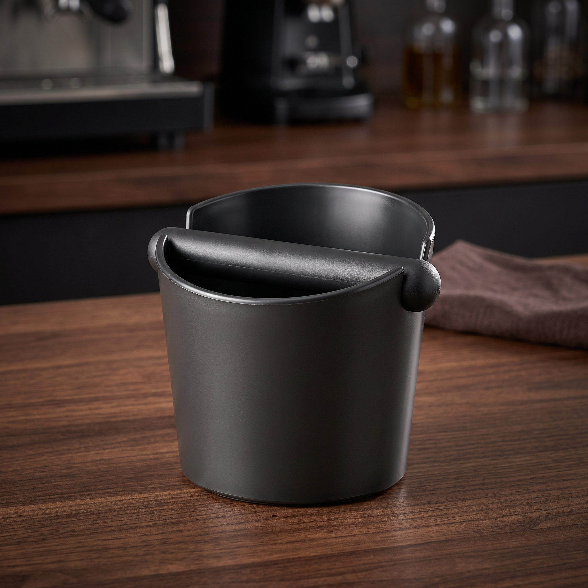 Image of Coffee Knock Box, Barista Style Espresso Knock Box With Removable Rod, Circular Shock Absorber & Non‑slip Base, Durable Coffee Accessory Gift