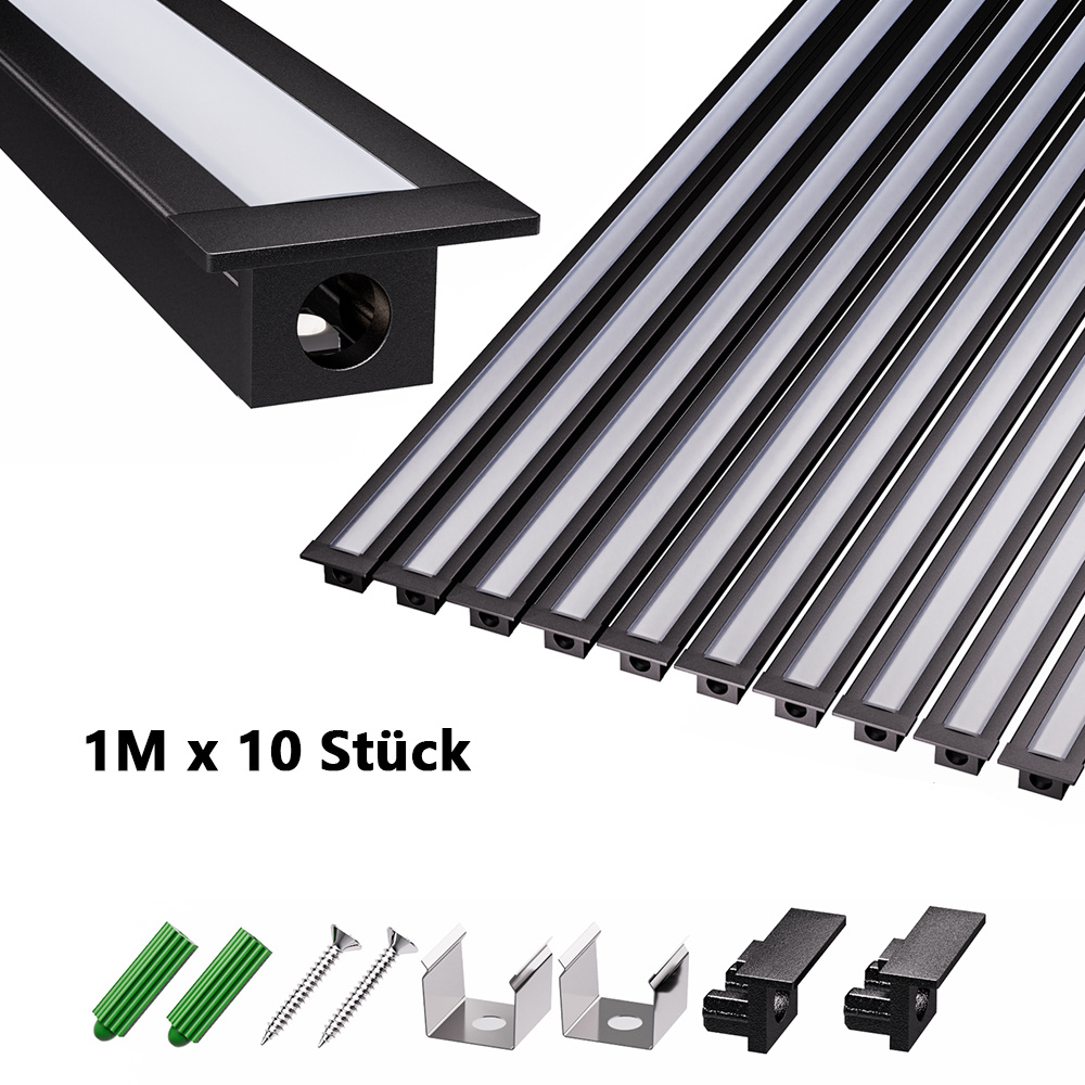 Image of Led Aluminum Profile, Led Track , Led Contour Design, With Cover, 10/20/30 X 1 Meter Long Profile Piece, For Led Strips