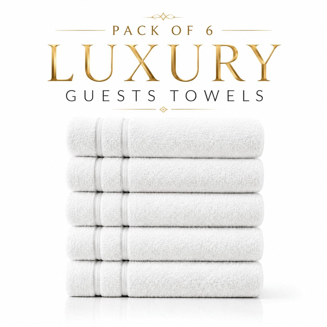 TEMU Towels-shop 6x Bath Sink Towel Cloth Pack Of 6 Guest Towels 100% Cotton 30 X 50 Cm, 500 Gsm Soft & Absorbent Hand Towels, Quick Dry Luxury Guest