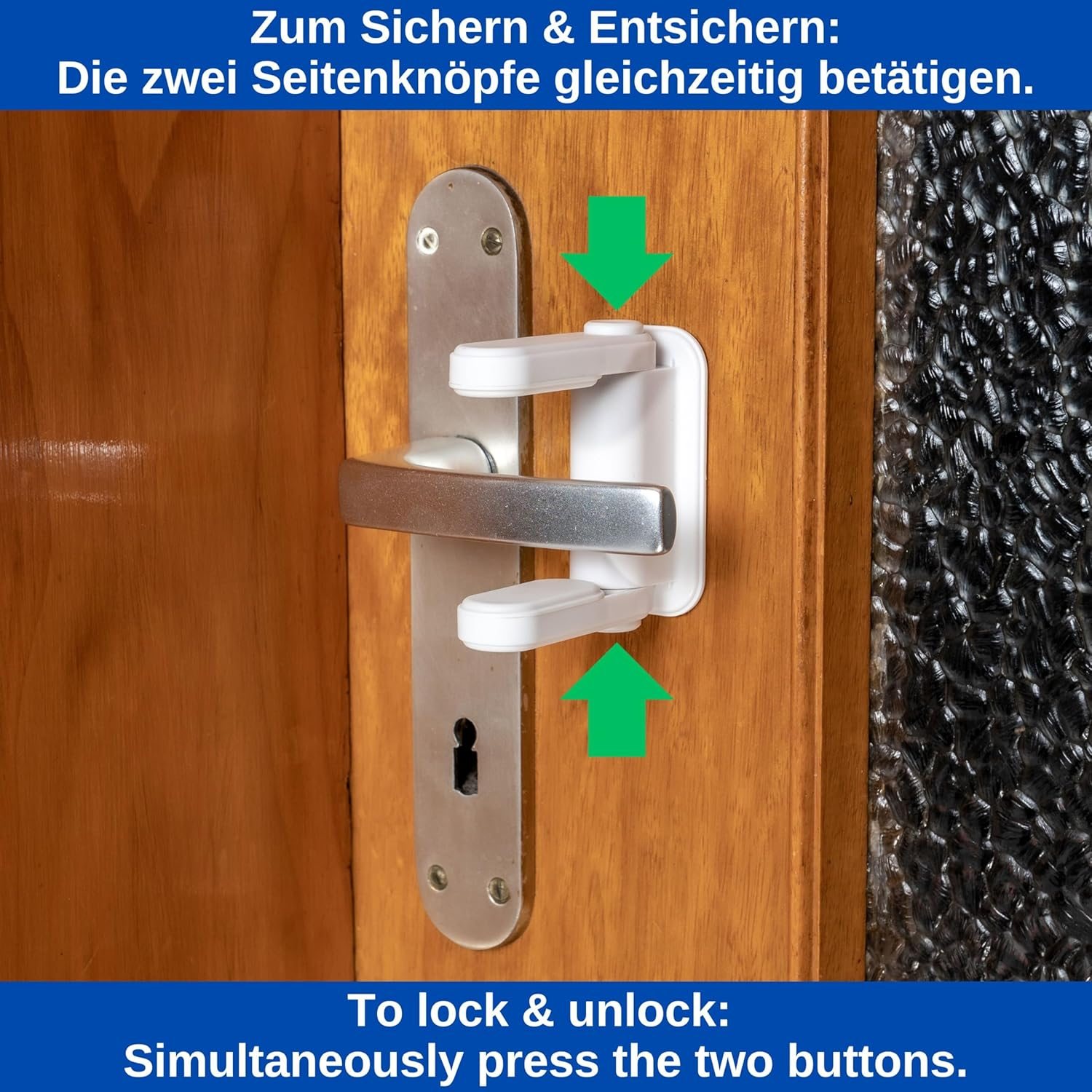 Image of 4-piece Safety Set – Door Handle Lock For Windows & Doors | , No Drilling Required | Accident Prevention | Suitable For Household Use And Pets