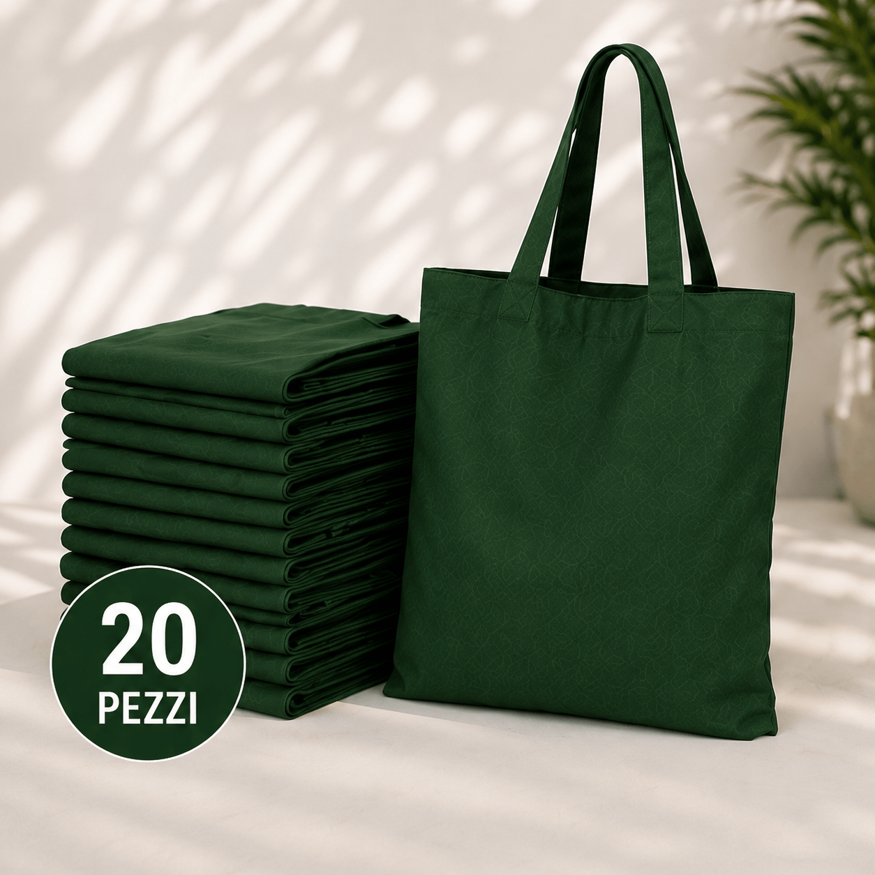 TEMU 20 pezzi Borsa tote verde, borse tote riutilizzabili qualit� con manici lunghi, 38�42 cm, per donna, , , regali, artigianato e uso