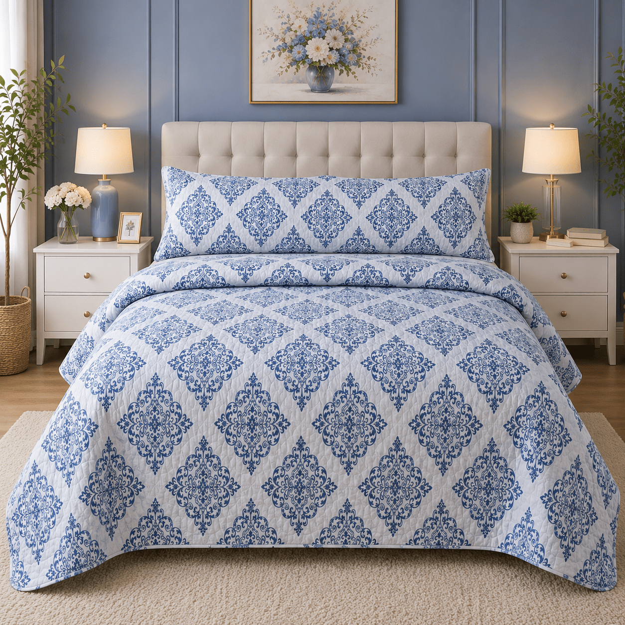 TEMU Colcha con de Almohada, Edredón de Microfibra, Transpirable y , Acolchado con Diseño Moderno, Ideal para Verano y Todas