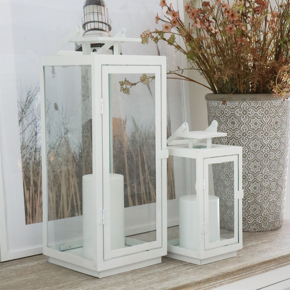 Image of 3pcs Candle Holder. Metal Lantern H24-50cm Modern Metal Lantern (3 Sizes)