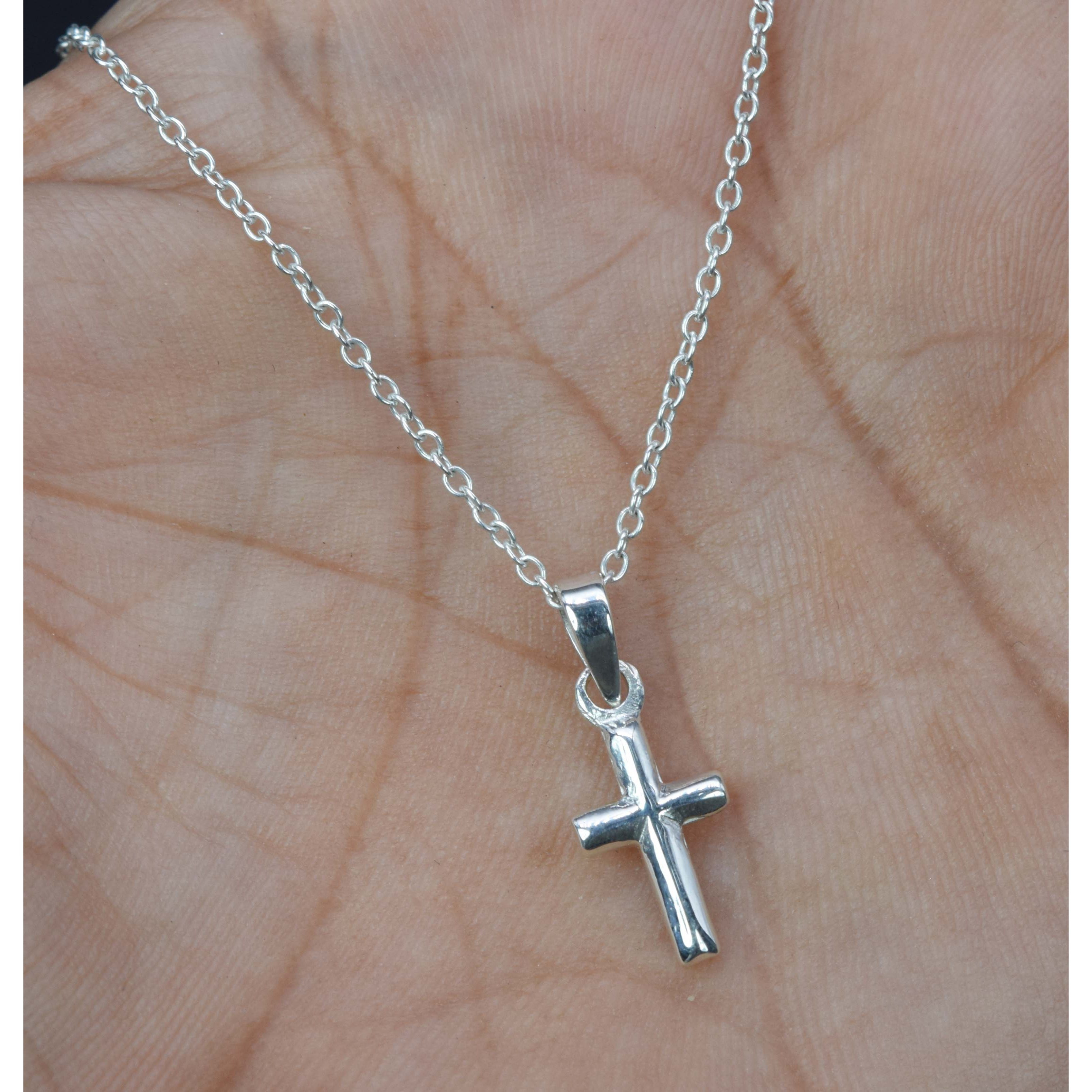 925 Sterling Silver Minimalist Cross Pendant Necklace — Unisex