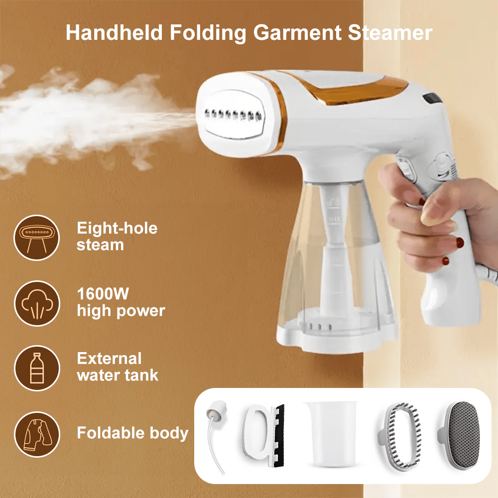 Image of 1600w Steamer For Clothes, Portable Handheld Design, Steam Iron Fabric Wrinkle Remover With 40s -up, 250ml Capacity Water Tank, Removes Wrinkle, For Home
