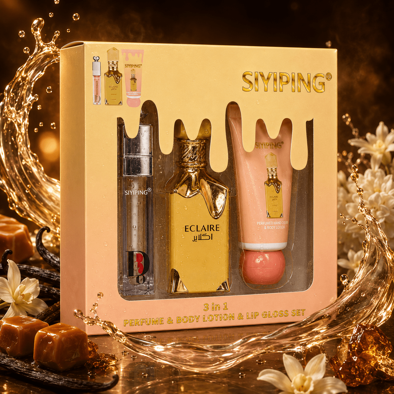 TEMU Beauty Box para Mujer – Perfume, Loción Corporal y Labial, Idea de Regalo Elegante