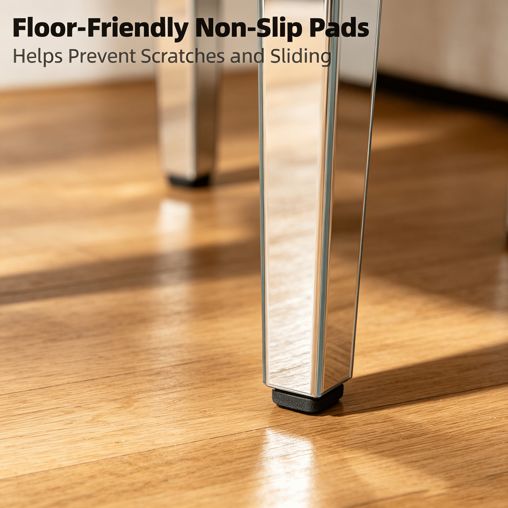 23.62" Mirrored Side Table with Crushed Diamond Inlay