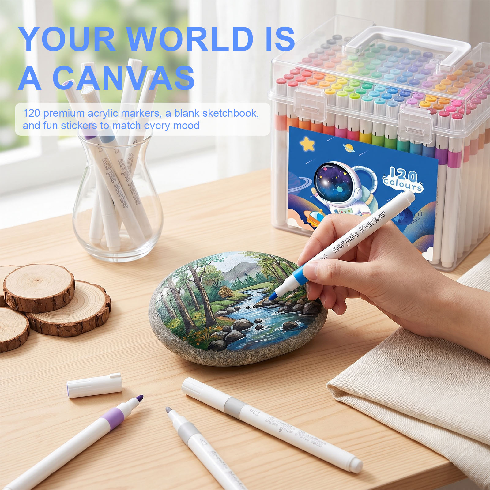 120 Colours Acrylic Paint Pens for DIY Crafts and Art