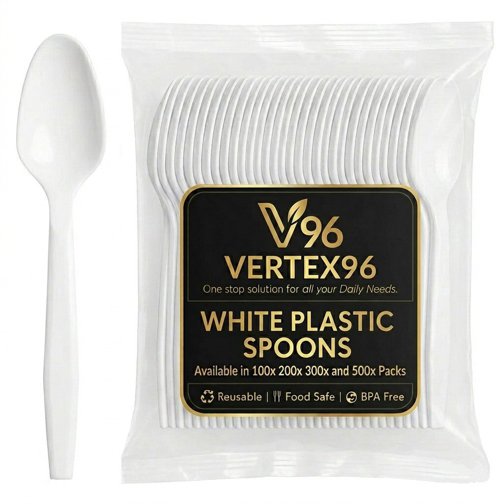 TEMU White Tablespoons Set, Lightweight Dining Spoons For Parties, Catering, Picnics, Camping And Everyday Meals Pack Of 100