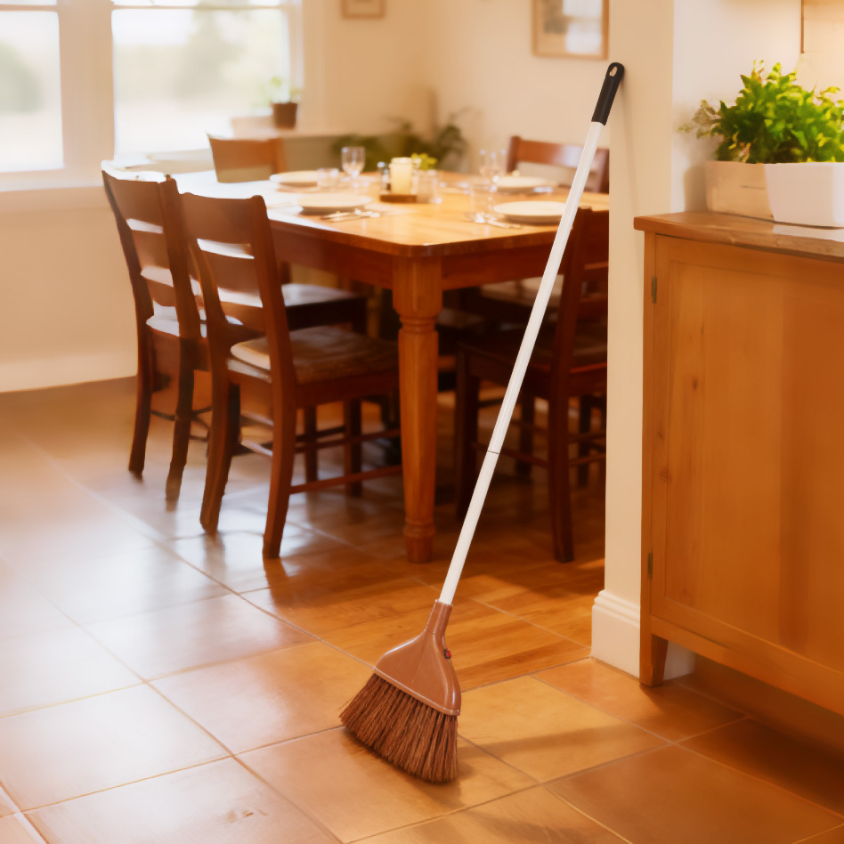 Image of Large Long-handle Floor Broom With Hard Bristles For Cleaning Bathrooms, Kitchens, And Yards, Ideal For Sweeping And Cleaning Outdoor Spaces, , And