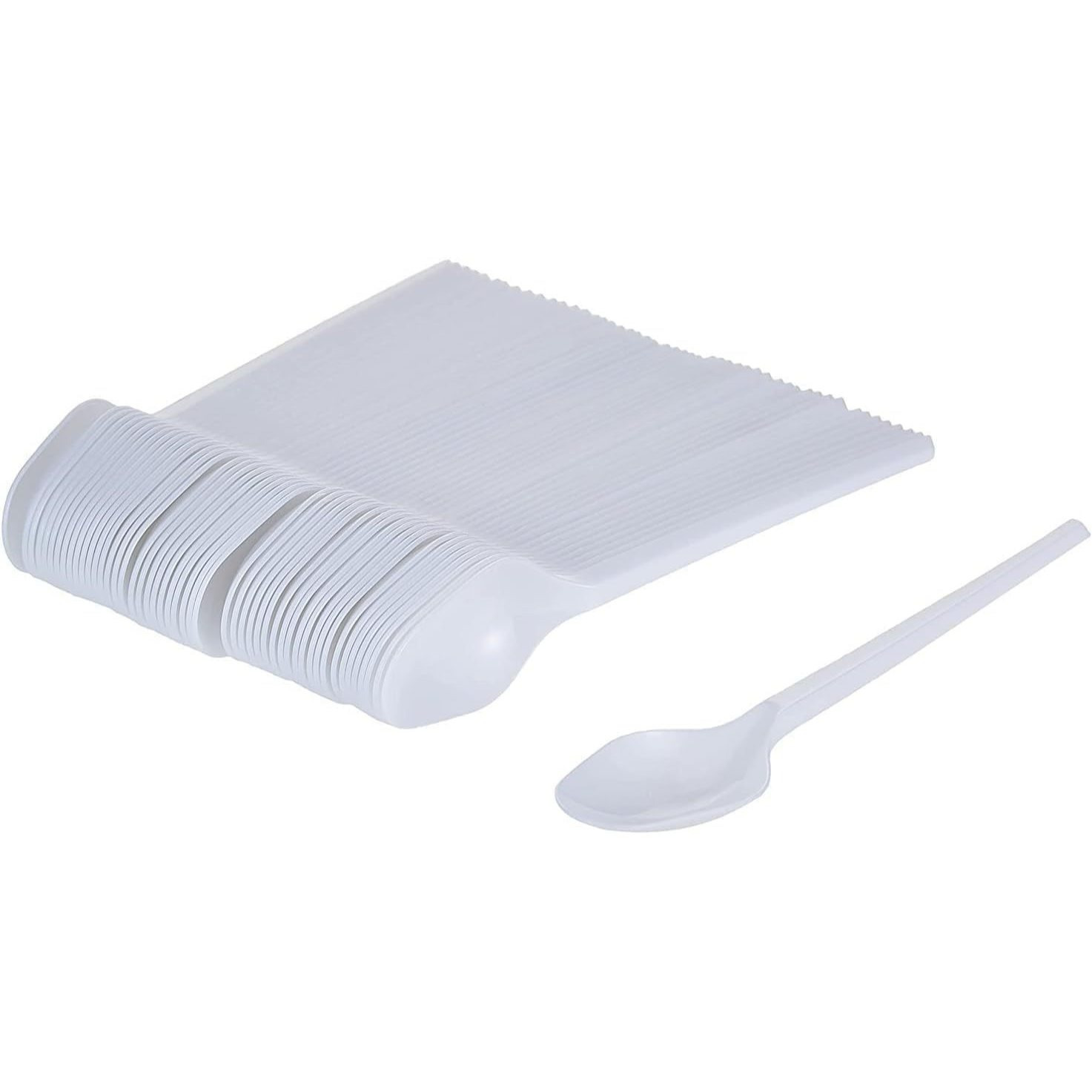 TEMU White Dining Spoons Set, Classic Table Spoons For Home, Parties, Catering, Camping, Picnics Pack Of 100
