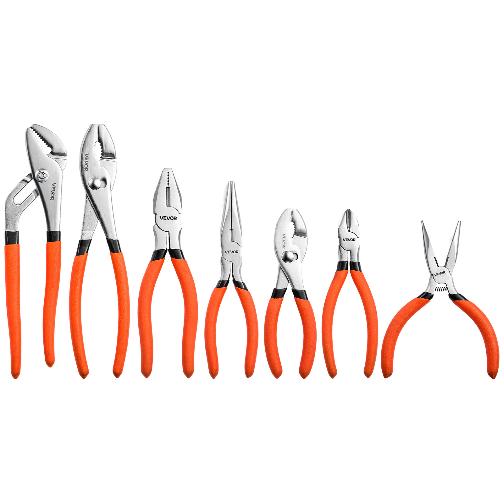 TEMU Jeu de pinces 7 pièces, mâchoires en acier au , outils à main pour bricolage et domestique, joint rainuré 8", combinée 7", 6", joint coulissant