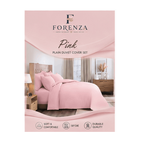 TEMU Forenza 3pcs Solid Colour Quilt Cover Bedding Set With Coordinating Pillowcases – Bedroom Range In Multiple Sizes