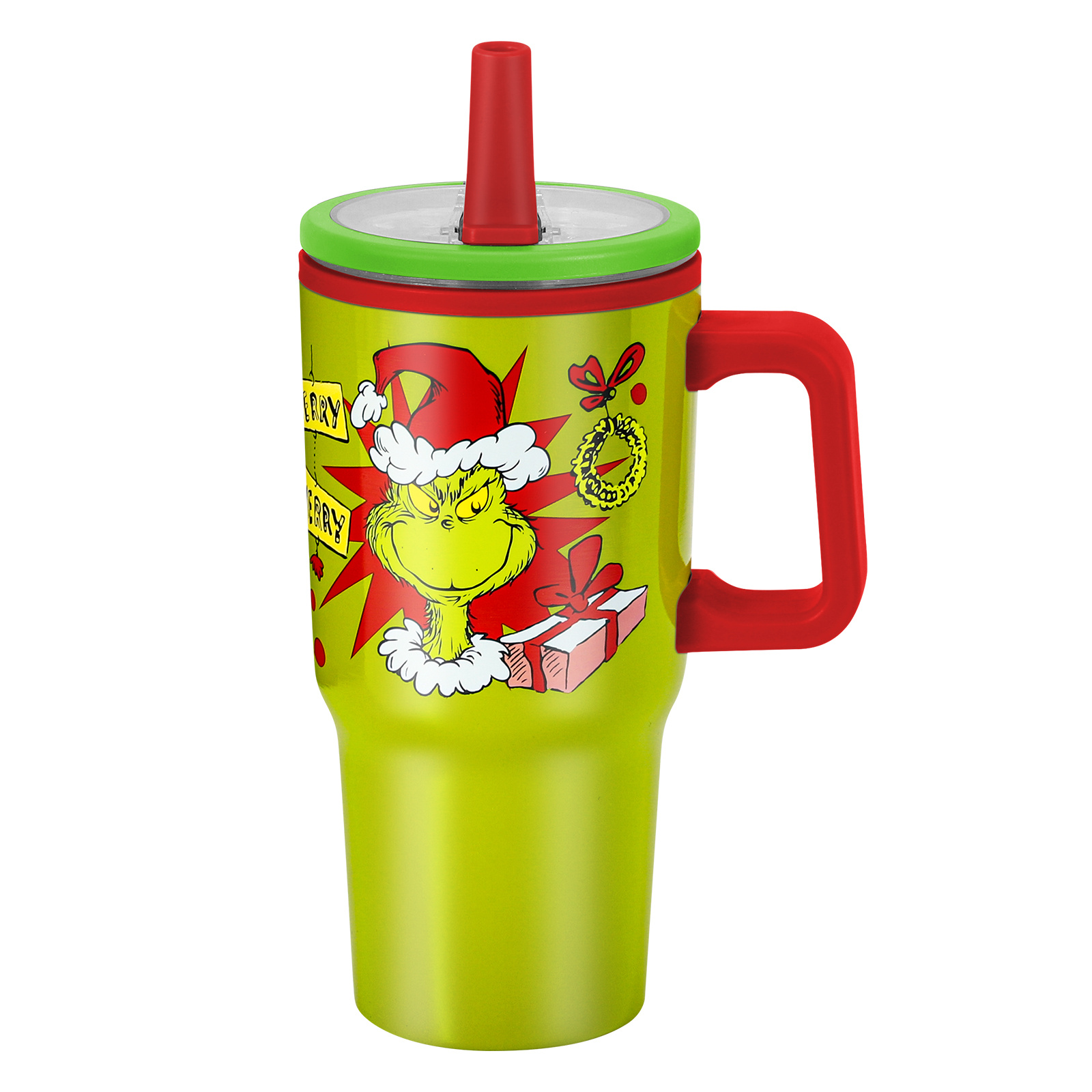 TEMU The 640ml/22oz Double Walled Vacuum Insulated Stainless Steel Tumbler Cup With Handle And Straw, Reusable Insulated Cup For Cold And Hot Drinks