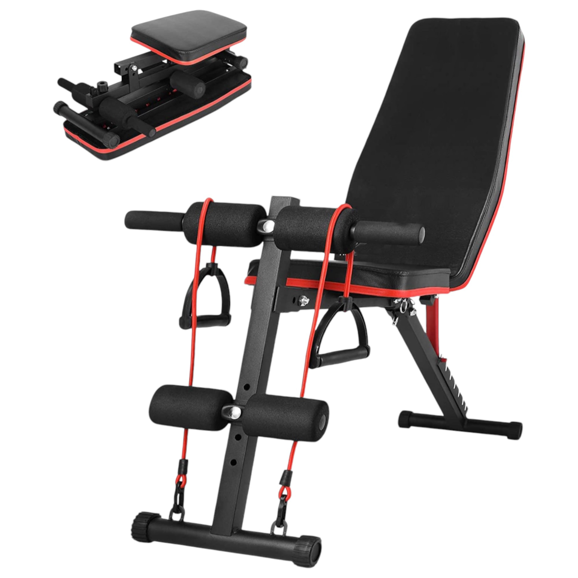 TEMU de Mancuerna Plegable Inclinable de Pesas Musculación Multifuncional para Entrenamiento Completo Máquina de Fitness Gimnasio Hogar.