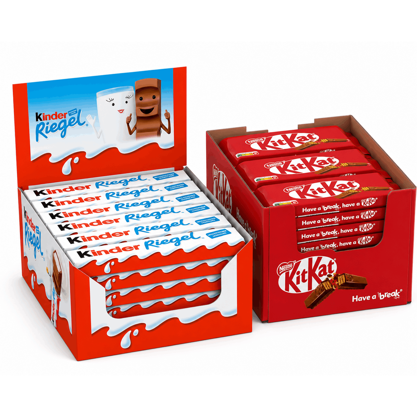Image of 24x Kitkat 41.5g + 36x Kinder Bars 21g – 60 Chocolate Bars Mix – 1.75kg Bulk Pack