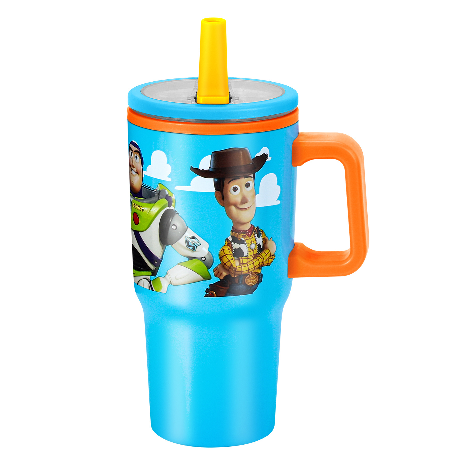 TEMU 640ml/22oz Double Walled Vacuum Insulated Stainless Steel Tumbler Cup With Handle And Straw, Reusable Insulated Cup For Cold And Hot Drinks