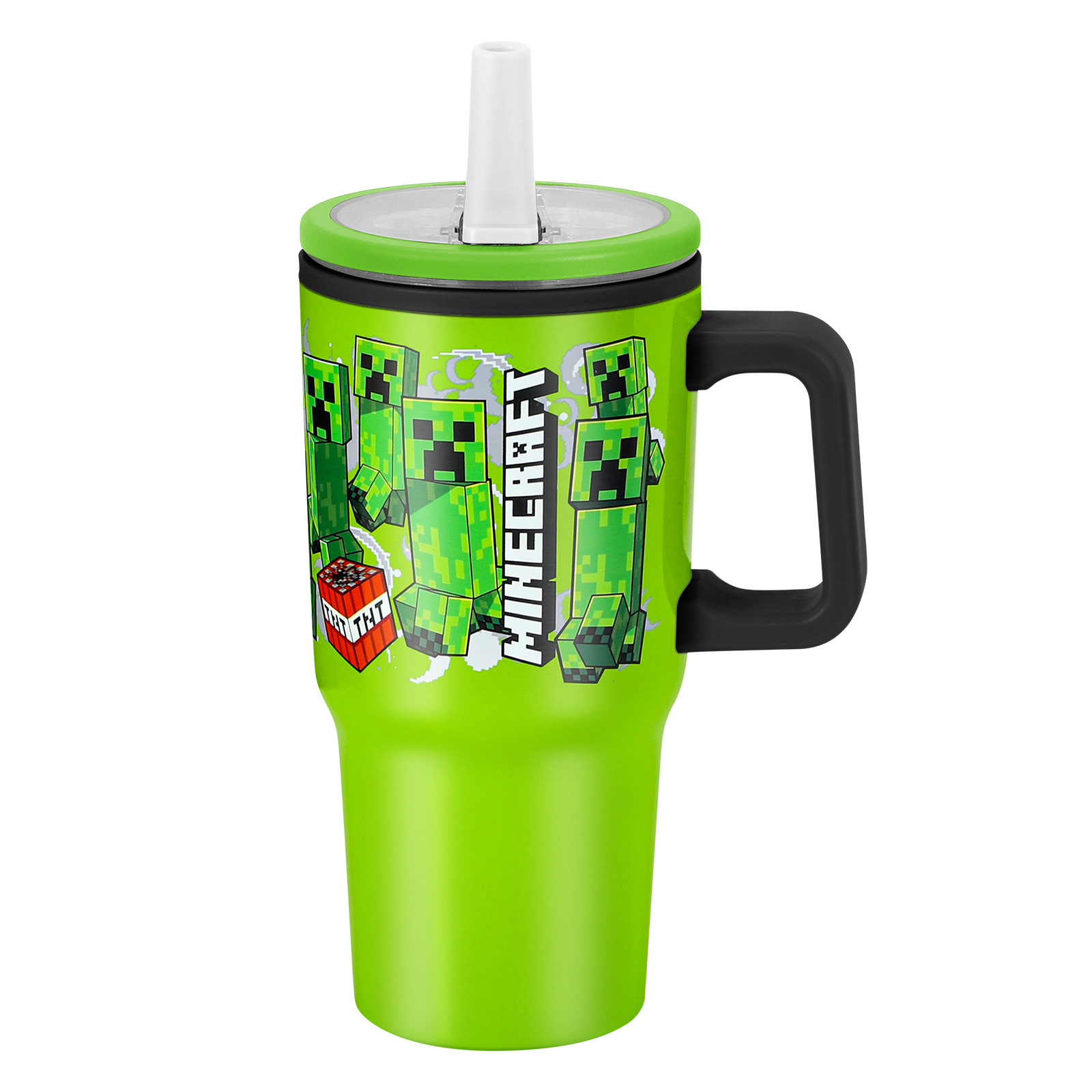 TEMU 640ml/22oz Double Walled Vacuum Insulated Stainless Steel Tumbler Cup With Handle And Straw, Reusable Insulated Cup For Cold And Hot Drinks