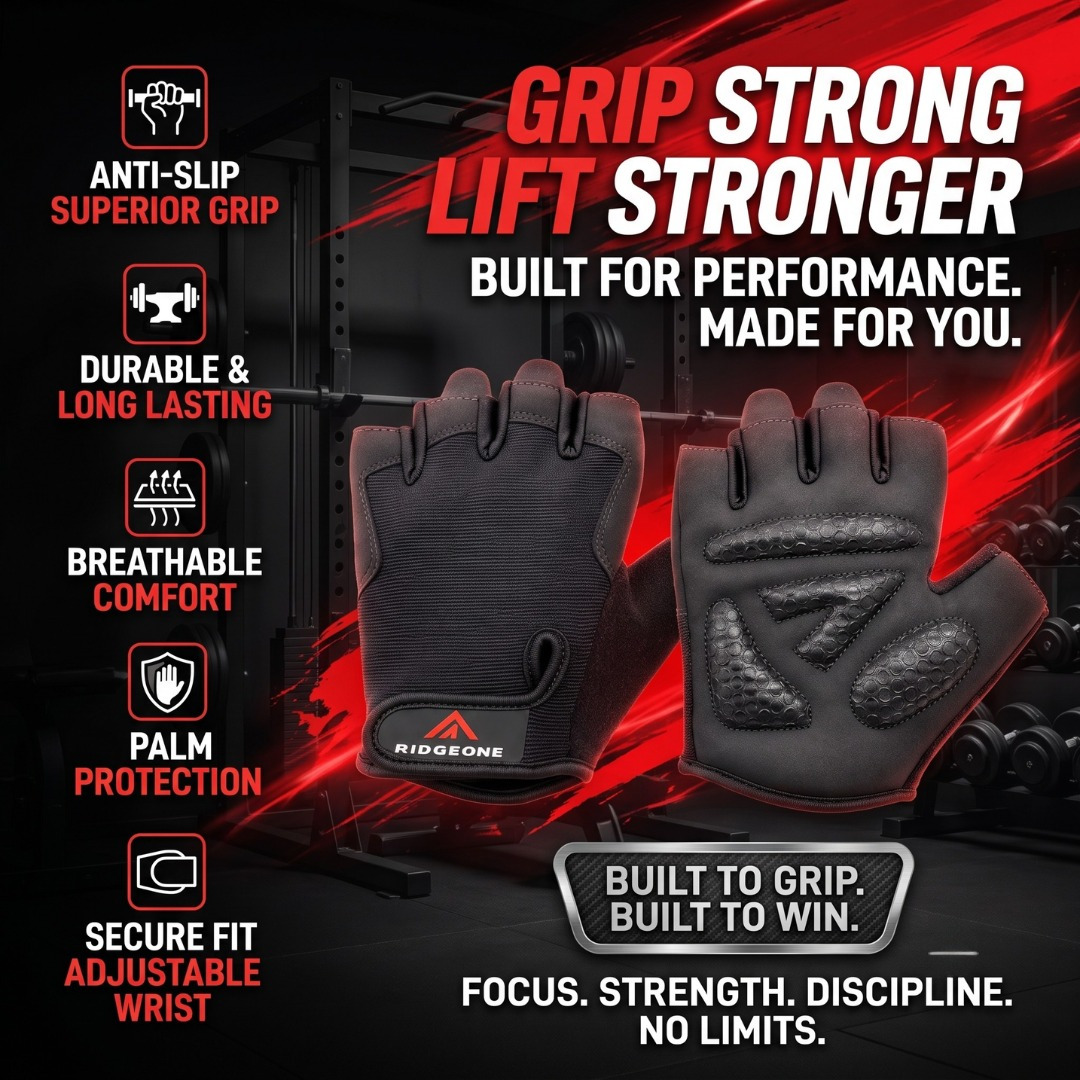Weight Lifting Gloves with Padded Palm, Fingerless Design