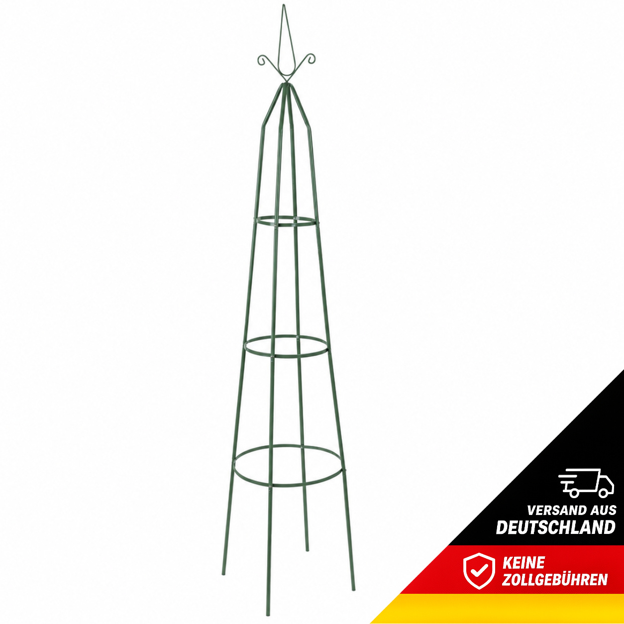 Image of Steel Plant Support Pyramid 200 × 35 × 35 Cm – Trellis & Plant Support, Tomato Support, Cucumber Support, Rose Support – Espalier, Rose Trellis, Climbing Obelisk – For Bed & Pot