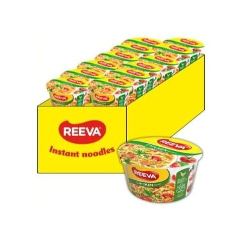 REEVA Instant Noodle Cups, 75g Each (Pack of 12)