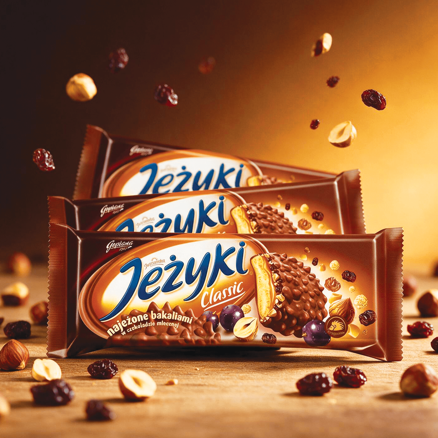 3rd Pack Classic Language - Biscuits With Puffed Rice, Hazelnuts, Raisins In Milk Chocolate 3x140g