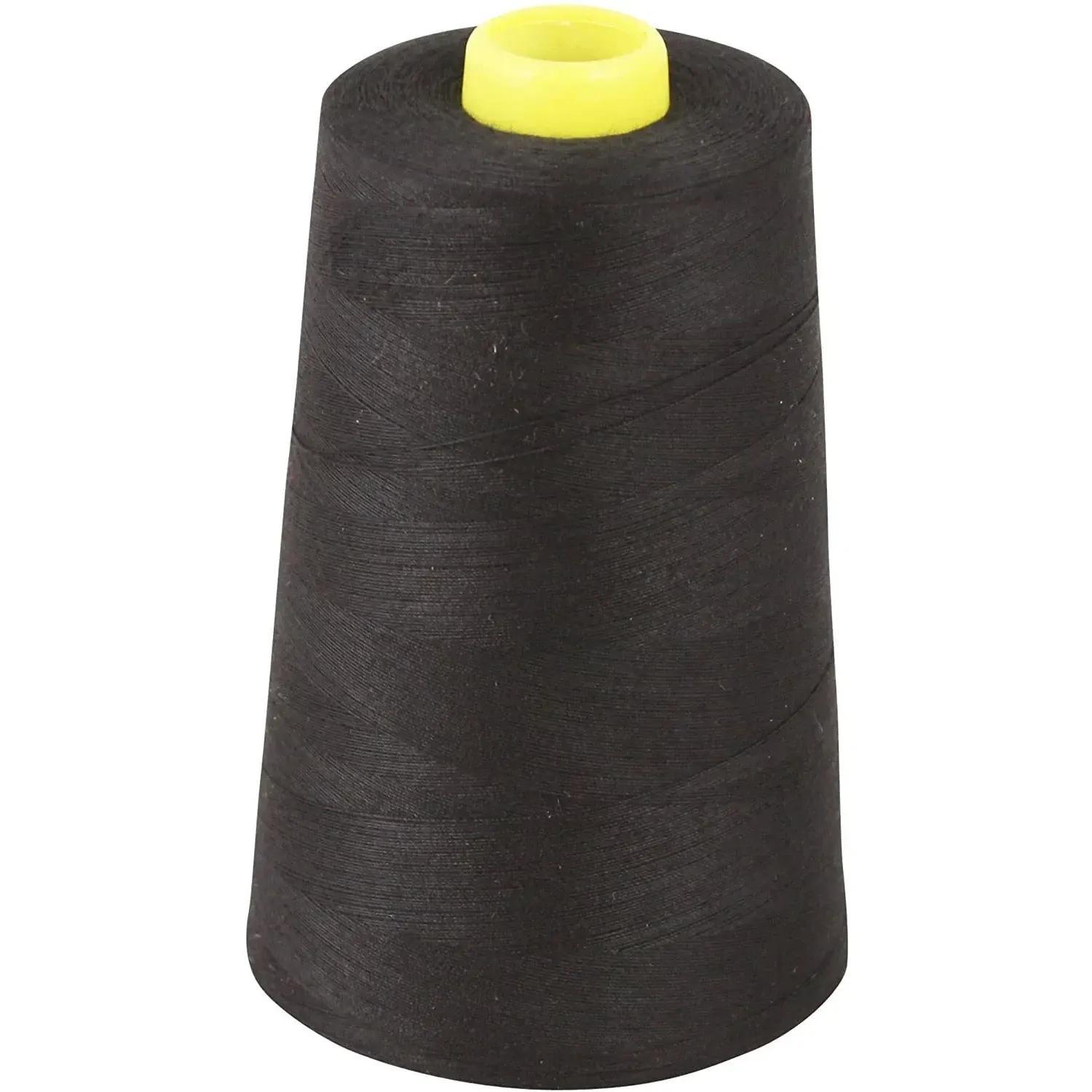 TEMU 1pc Black Polyester Sewing Thread, 5000 Yards Each - 1pc Fit For Domestic & Industrial Machines