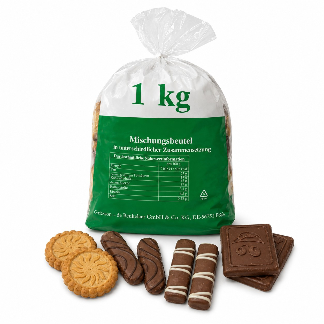 Image of Biscuit Mixture Break 1 Kg - Mixed Biscuit Break 2nd Choice - Ideal For Snacking, For Desserts, Cake Bases, Toppings Or Creative Baking Ideas.
