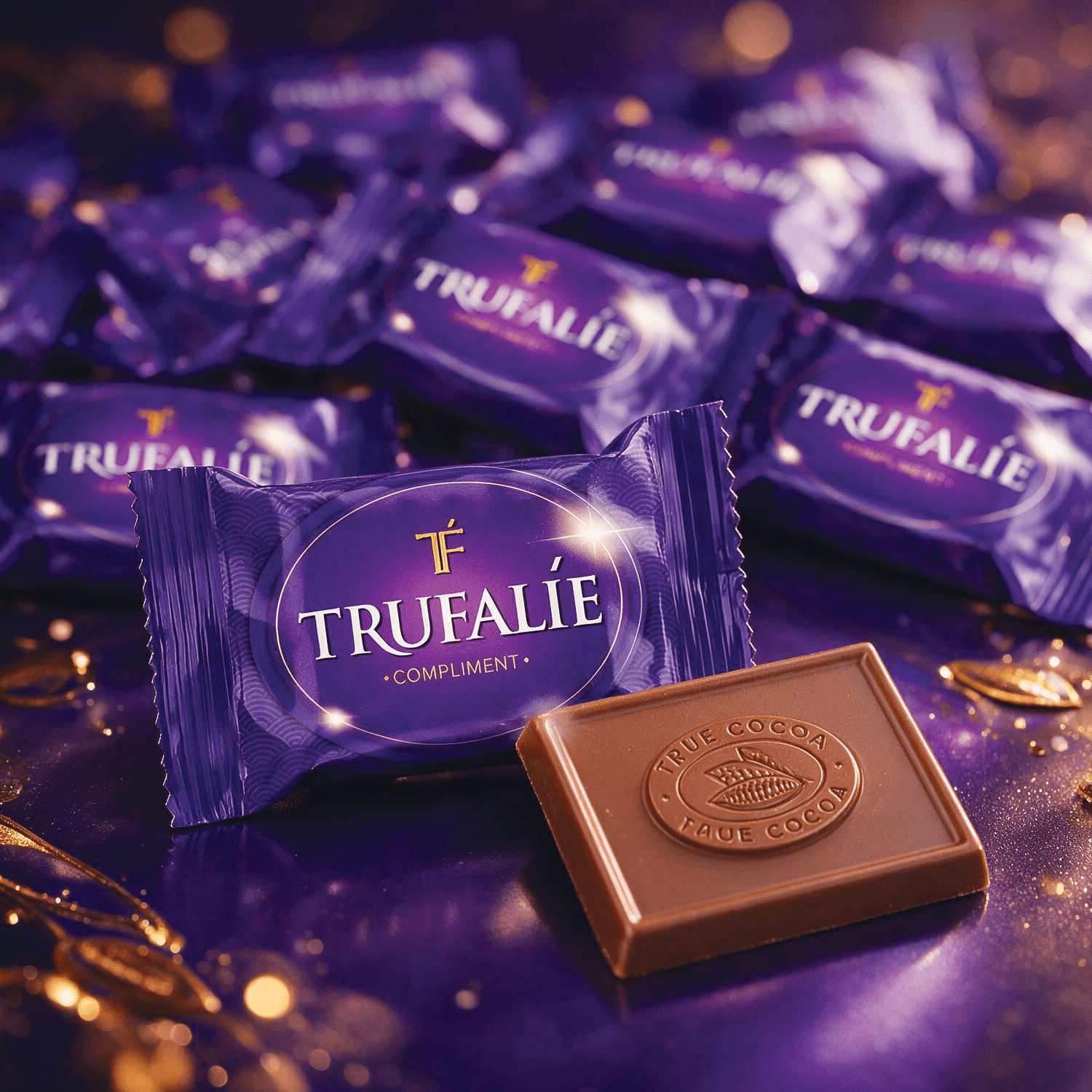 1,2kg Thekendisplay - Trufaline Compliment Mini Chocolate - Premium Truffle Chocolate - Individually Packed In Bulk Packaging