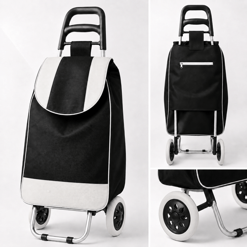 photo de l'article sac de courses sur roulettes, imperméable, cadre pliable, sac robuste et spacieux avec roulettes pour transporter les courses, construction légère et durable, poignée confortable, cadre pliable, facile à , idéal pour ou les , sac de courses sur roulettes, matériau imperméable et aux taches, sac de courses stable et fonctionnel, pliable, cadre solide,