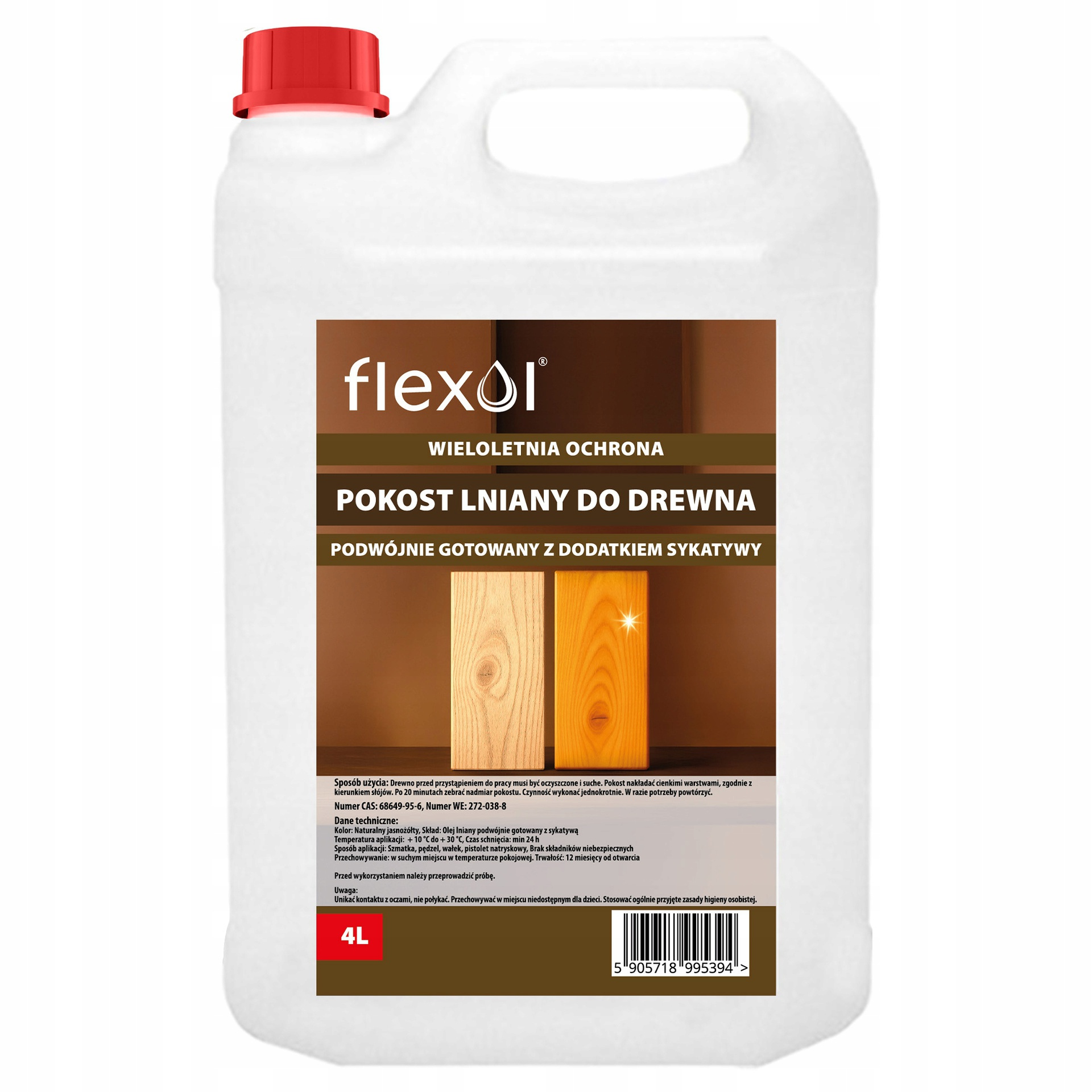 Image of Impregnating Wood Coating 4l - Fast-drying Oil For Wood Impregnation And Protection, Deep Penetration, Surface Protection For Internal And External Wood Applications.