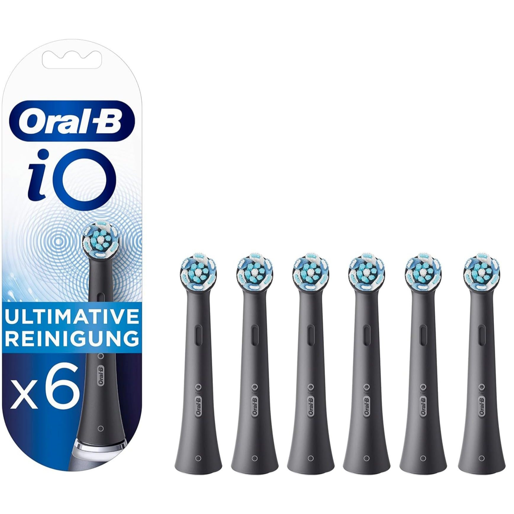TEMU Oral- Aufsteckbürsten Ultimative Reinigung, Schwarz, 6 Stück