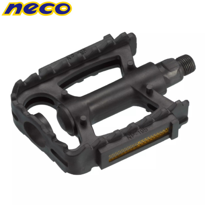 TEMU Pedales Bicicleta NECO WP195 9/16", Pedales MTB de PP con Reflectores y Rodamientos de Bolas, 109x87 mm, Negro, para Bicicleta , Trekking y