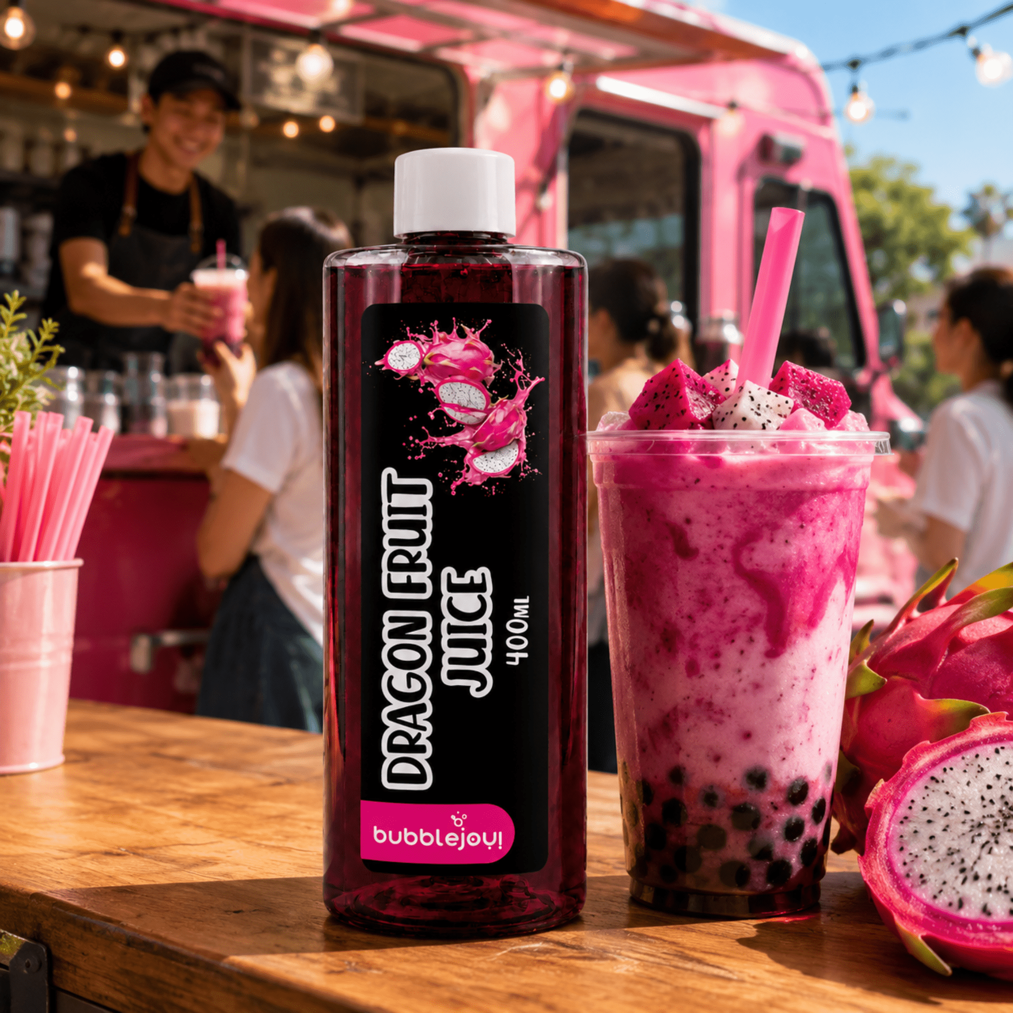 Image of Dragon Fruit Flavored Syrup Exotic Fruit Syrup For Bubble Tea, Lemonades And Cocktails 400ml