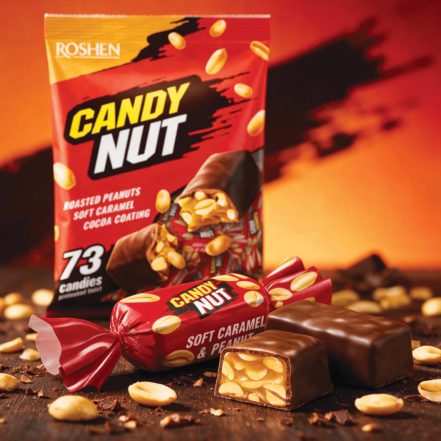 1kg Roshen Candy Nut - Caramel White Nougat Peanut