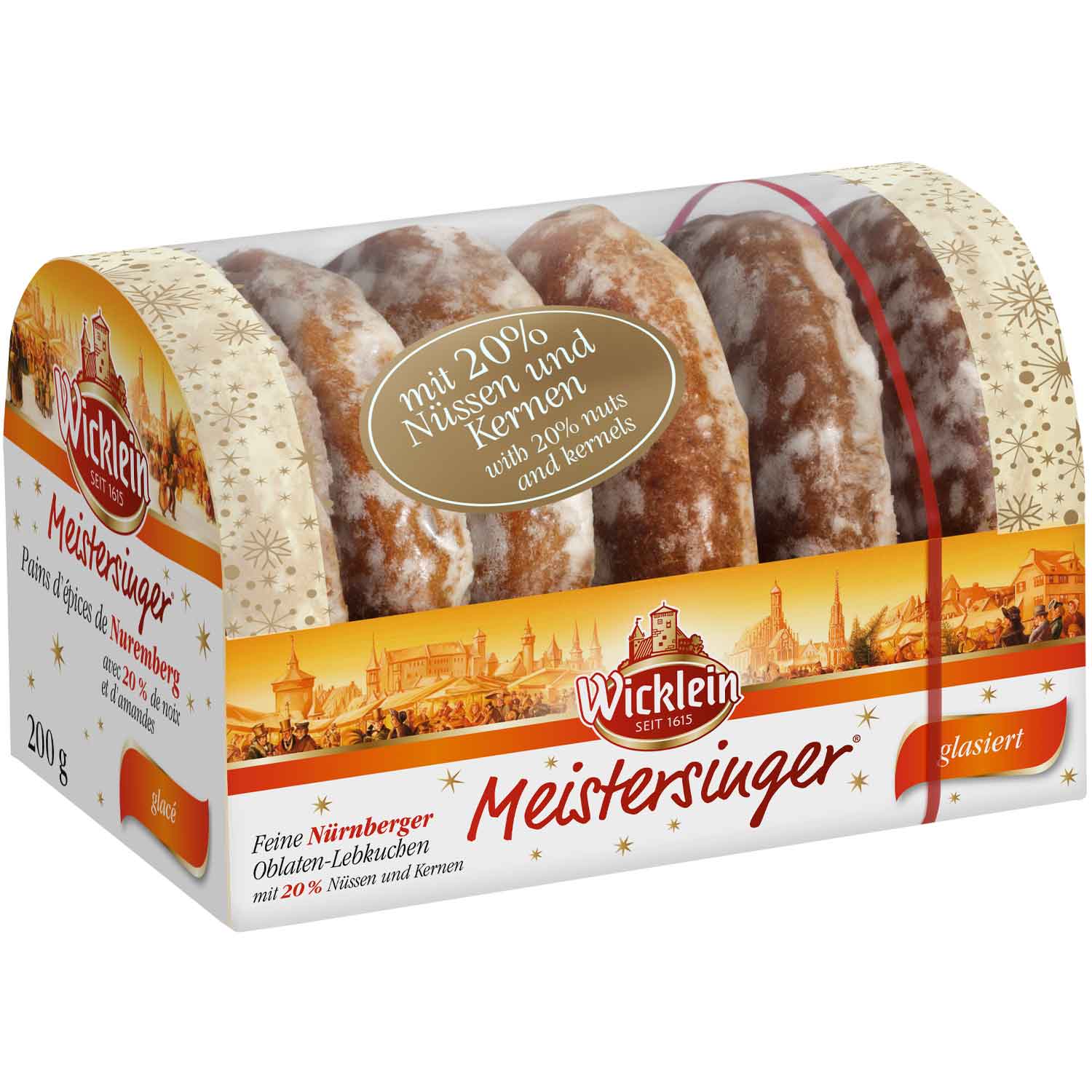 Image of Wicklein Master Singer Glazed 200 g Of Fine Nuremberg Christmas Confectionery With Sugar Glaze