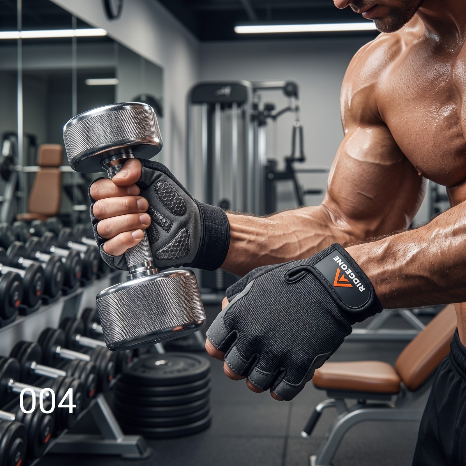 Weight Lifting Gloves with Padded Palm, Fingerless Design