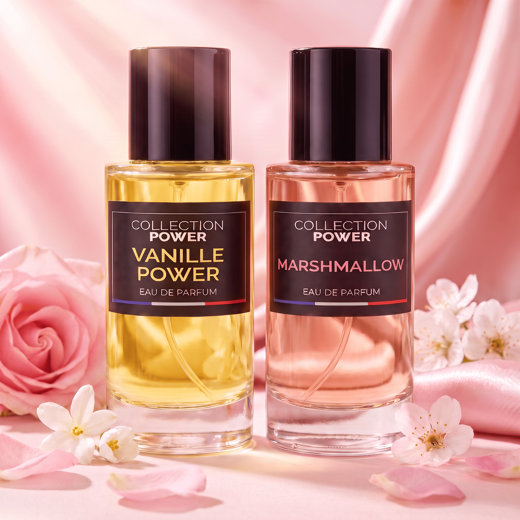 TEMU Harmonie Crème & Rose – VANILLE POWER 50ml x MARSHMALLOW 50ml , Eaux de Parfum aux Notes