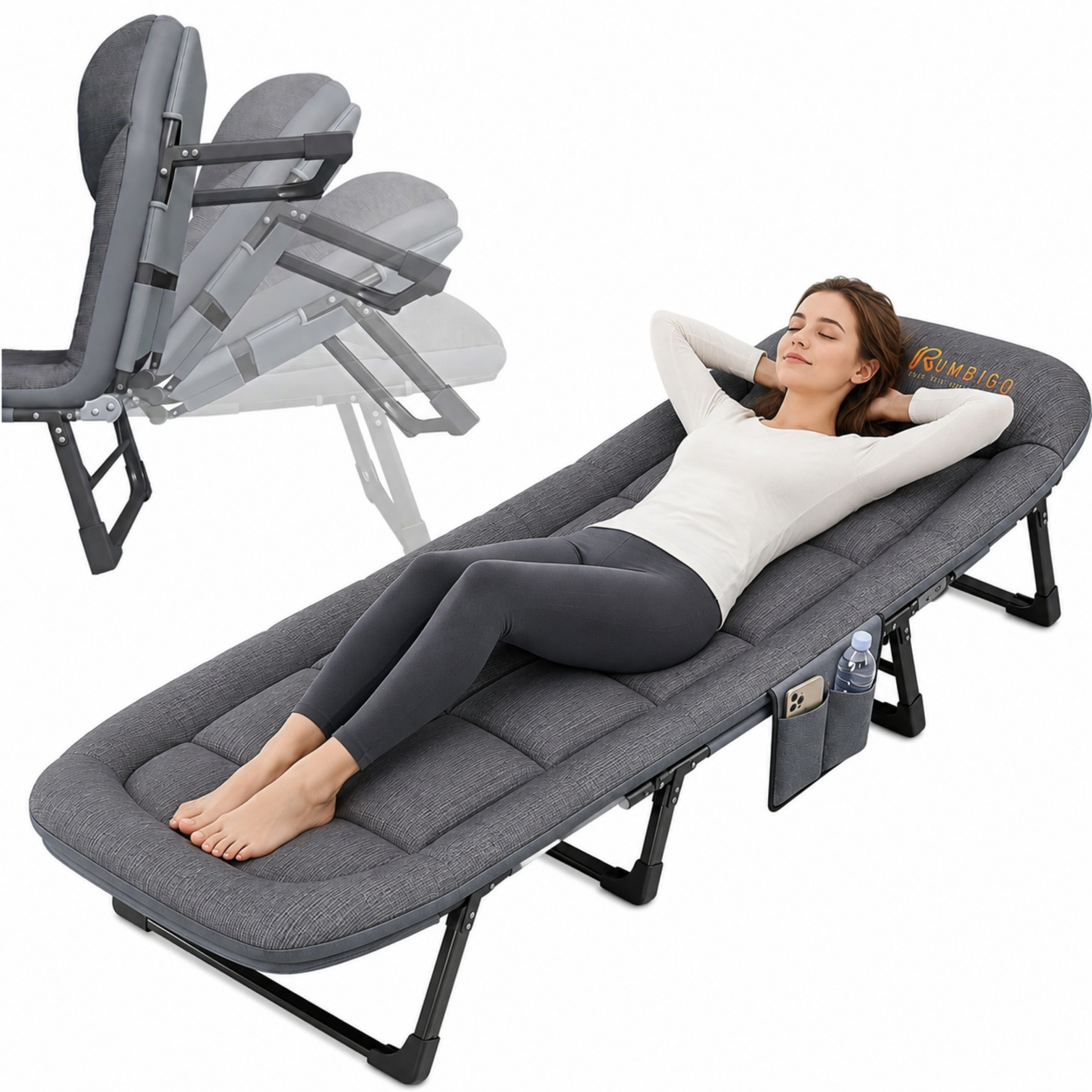 Image of Canadian-style Folding Camping Bed – 2-in-1 Lounger, Xxl Relaxation Chair