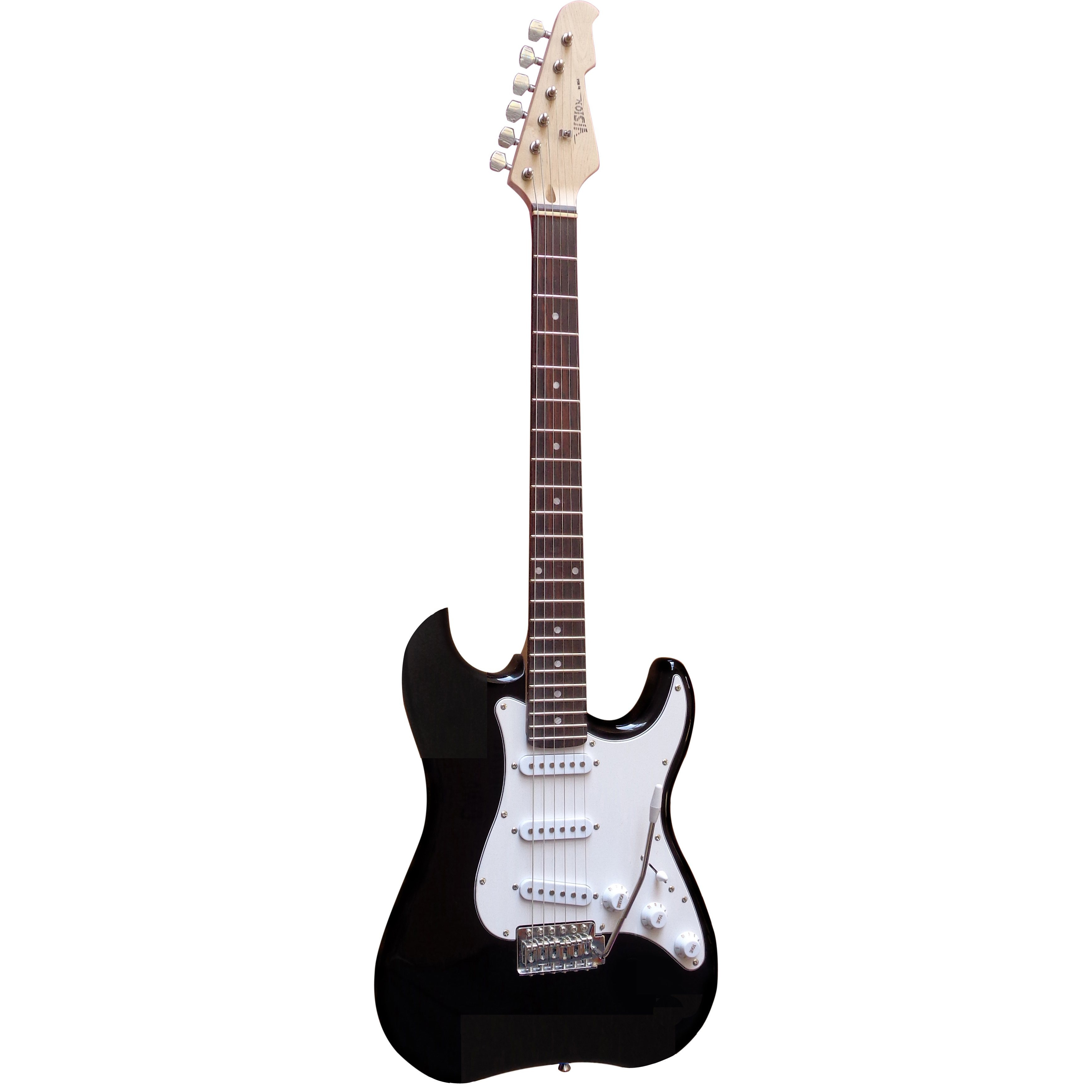 4/4 Electric Guitar E Guitar Msa Black 3x Single-coil Pickguard Including Cable
