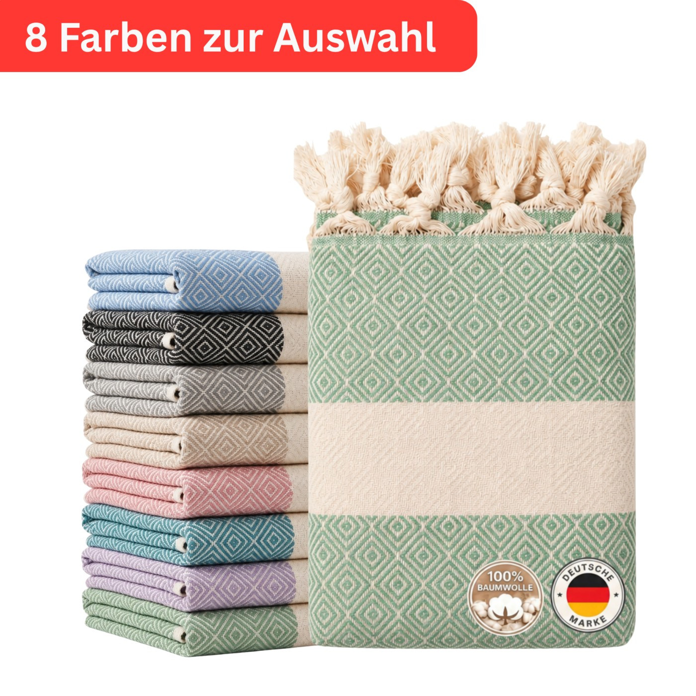 Image of Xxl Sauna Towels 100% Turkish Cotton - Lightweight, Absorbent, Sand-free & Quick-drying, Sauna Hand Towel, Beach Towel & Hammam Towel - 1 Piece