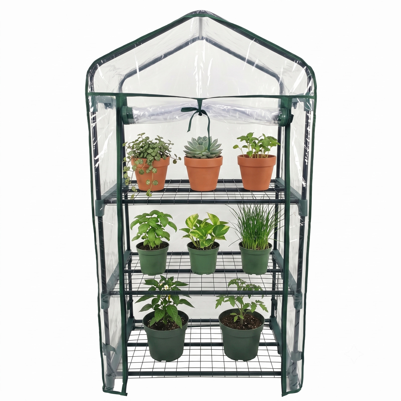 TEMU Invernadero de Jardín 3 127x67x50cm Garden | Disponible en 3 Cubiertas Intercambiables: PVC Transparente Impermeable para Invierno, Tela Técnica